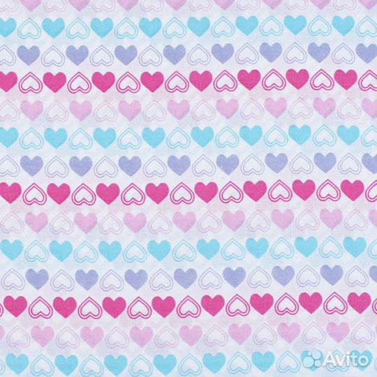 Отрез ткани с сердечками хлопок