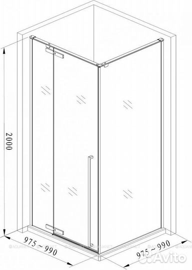 Душевой уголок Aquanet Ideal AE-AXC10MB-S-B 100x100