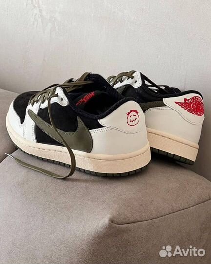 Кроссовки Nike air jordan 1 low travis scott Olive