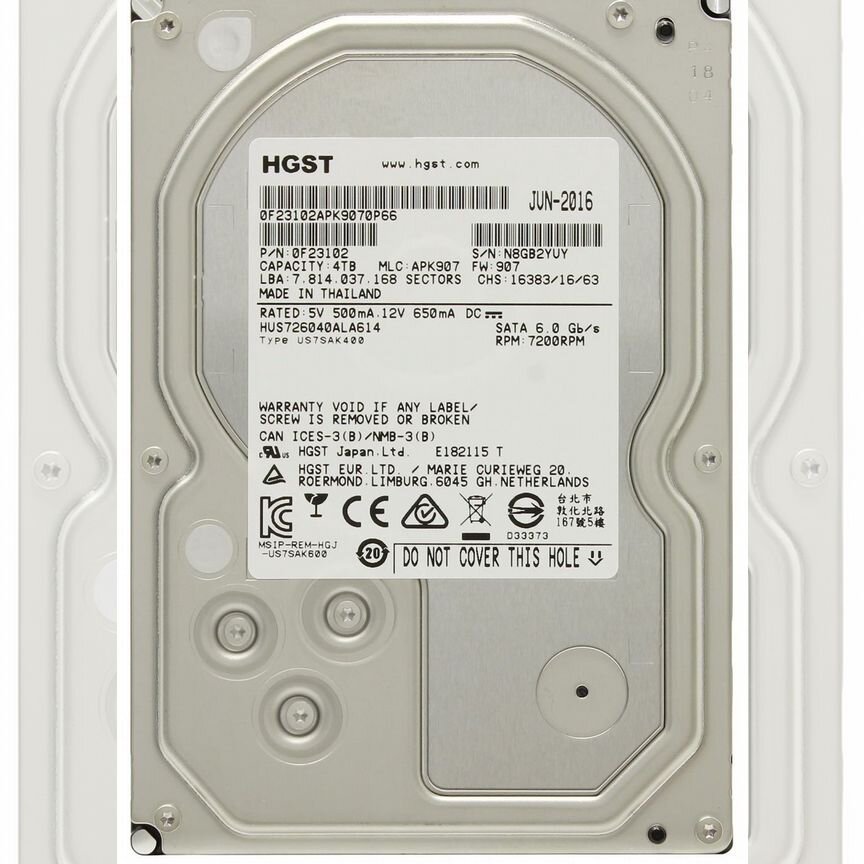 [HUS726040ALA614] Жесткий Диск Hgst 4tb Hus726040ala614 Sata 3.5