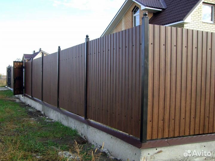 Забор из профнастила / монтаж и установка