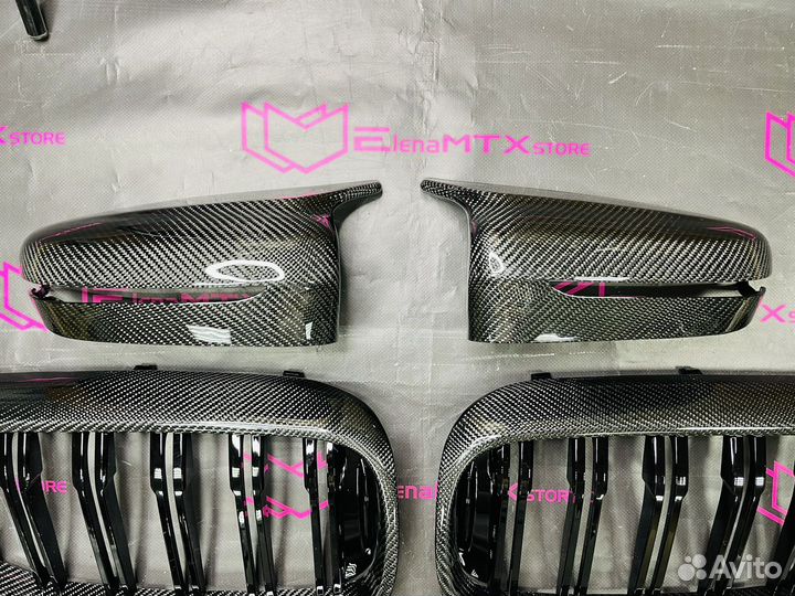Ноздри крышки зеркал BMW G30, карбон, до рест