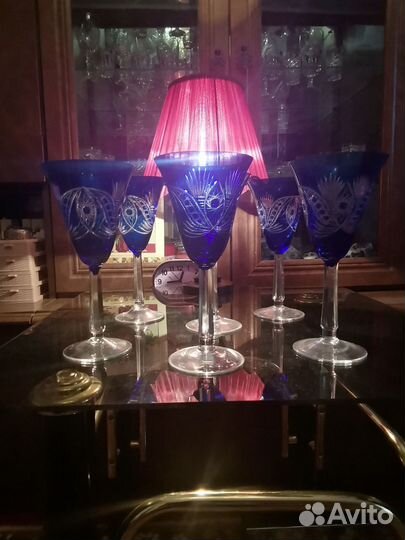 Фужеры хрустальные СССР цветные