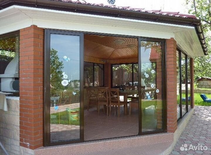 Раздвижные окна двери для беседок, террас, веранд