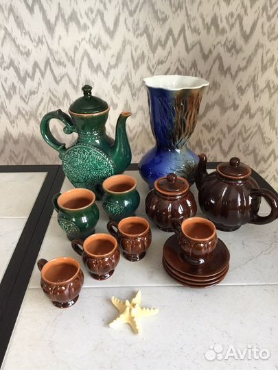 Для дачи- Сервизы и ваза / керамика/ качество СССР