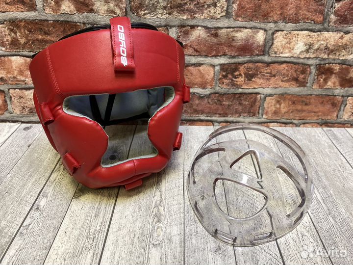 Шлем с пластиковой маской Boybo Flexy красный