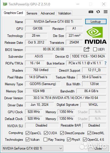 Видеокарта gtx 650ti