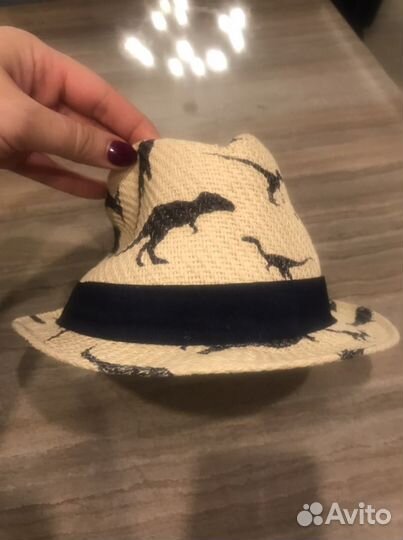 Шляпа соломенная на мальчика с динозаврами