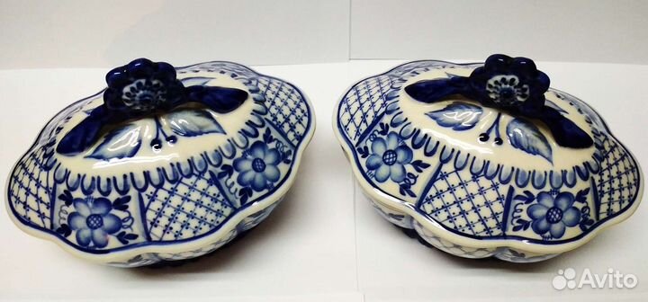 Винтажные конфетницы, сахарницы. Гжель