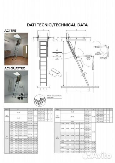 Чердачная лестница fantozzi metal-4 base италия