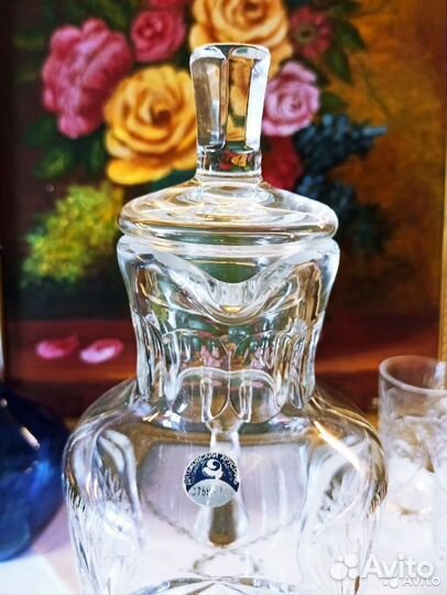 Графин штоф кувшин кобальт Дятковский хрусталь