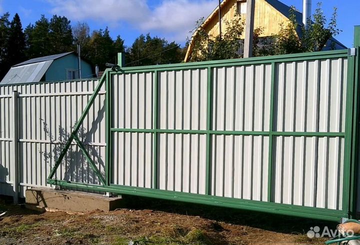 Ворота откатные с подушкой