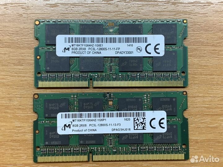 Память для ноутбука 8GB DDR3L 1600MHz Micron