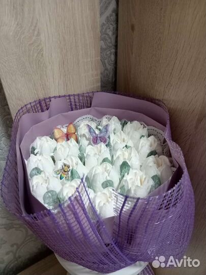 Сладкие букеты из зефира