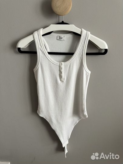 Майка топ боли в рубчик Lime, белая S