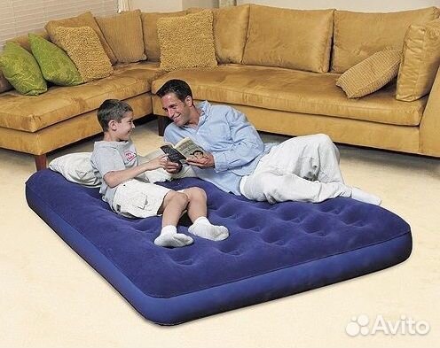Кровать надувная флокированная 67002, 191х137х22см