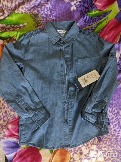 Рубашка джинсовая р. 134-140 новая GJ