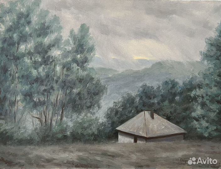 Картина пейзаж Домик в горах