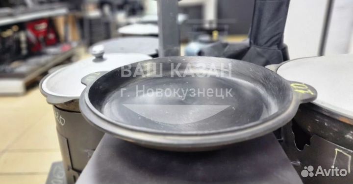 Чугунная крышка сковорода для казана 10л