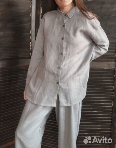 Льняной костюм рубашка с брюками объявление продам