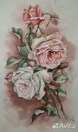 Картины. Акварель. Цветы