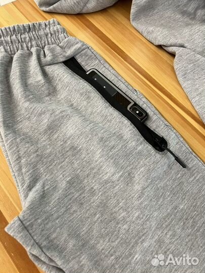 Nike tech fleece серый костюм спортивный