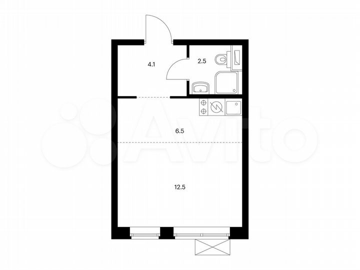 Квартира-студия, 25,6 м², 17/33 эт.