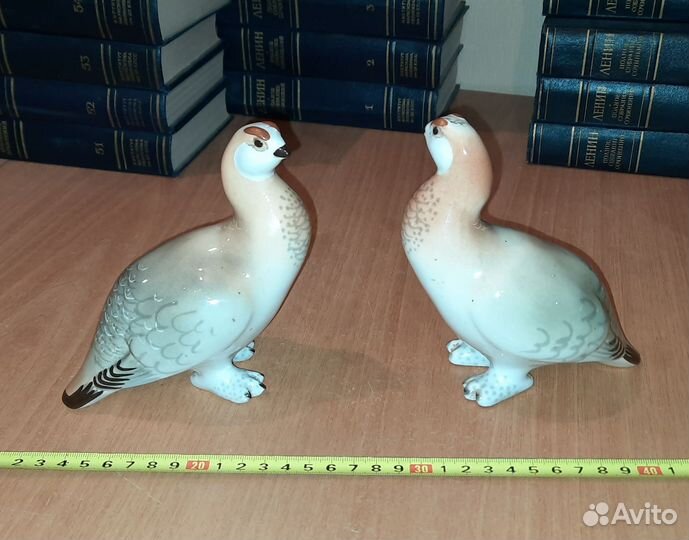Две статуэтки Куропатка, лфз, фарфор