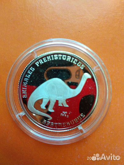 Монета Куба 5 песо 1996 год. Серебро