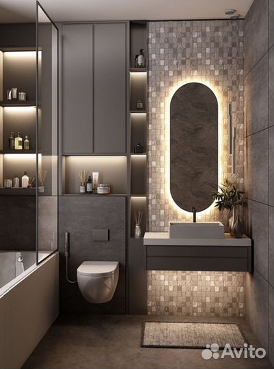 Зеркало с подсветкой капсула Agnes