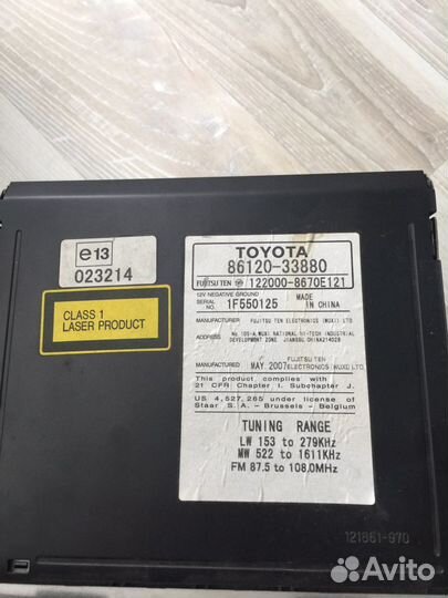 Магнитола toyota camry 40 оригинал