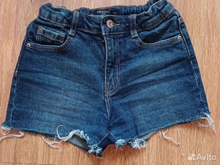 Джинсовые шорты mango kids для девочки р 128