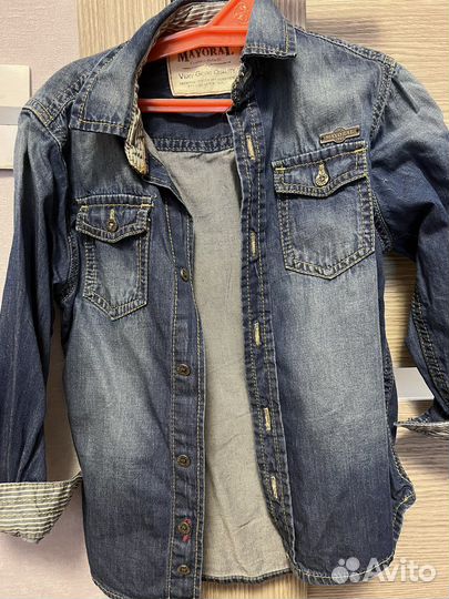 Джинсовая рубашка детская