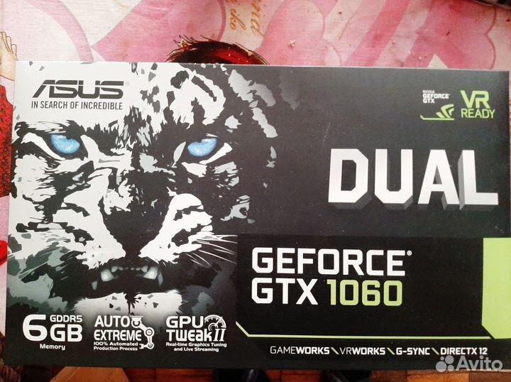 Видеокарта Asus GeForce GTX 1060 dual OC 6GB