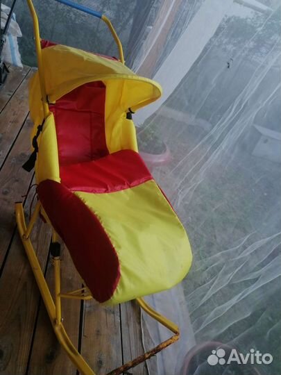 Детские зимние санки с колесиками