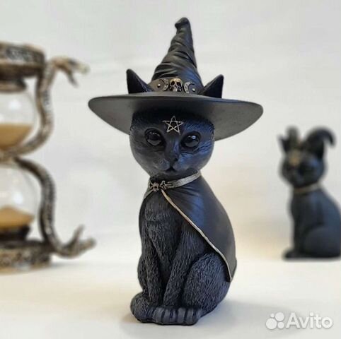 Статуэтка кот в шляпе волшебника ведьмин кот