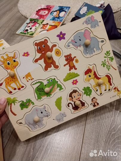 Пакет игрушек. Деревянный пазл/сортер