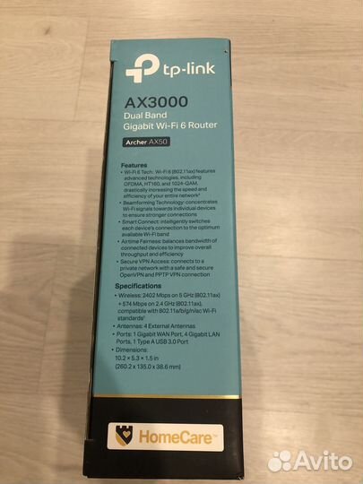 Wi-fi роутер TP Link 3 Gbps Gig 6 AX50 AX3000