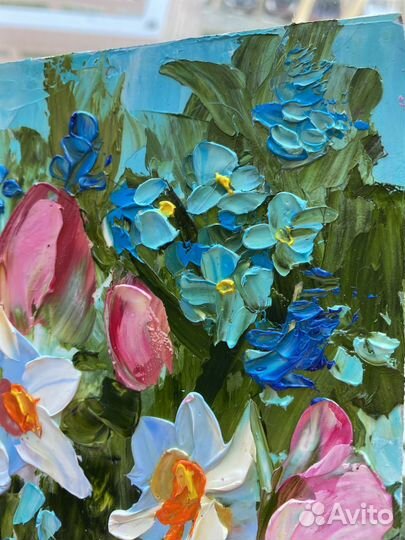 Картина маслом цветы импасто 20:20