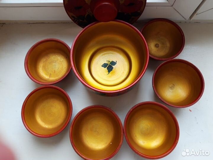 Хохлома. Набор 7 предметов из дерева