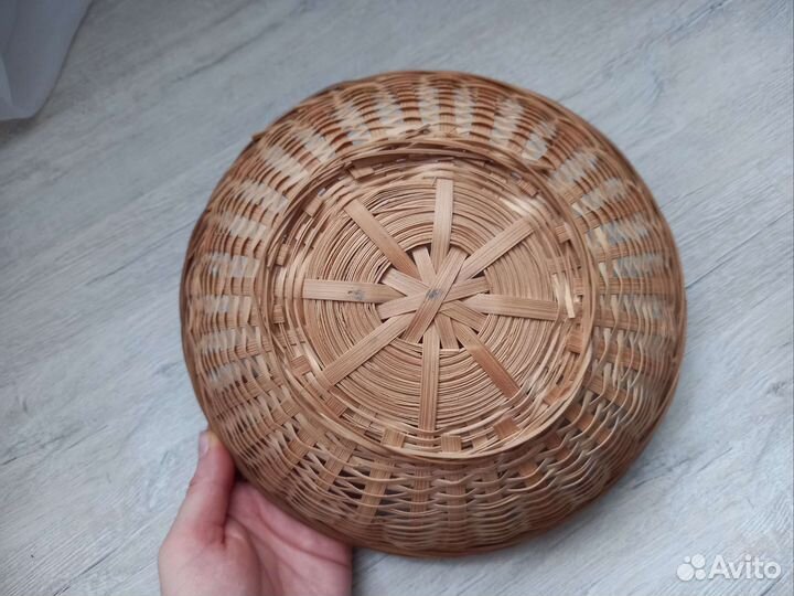 Плетёная тарелка корзинка