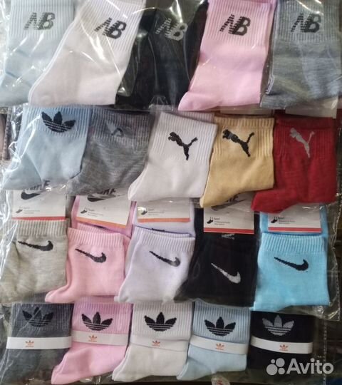 Носки женские и мужские Fila Nike Adidas Puma