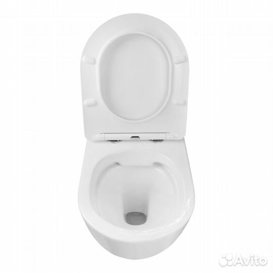 Унитаз подвесной безободковый, с сидением микролифт, белый