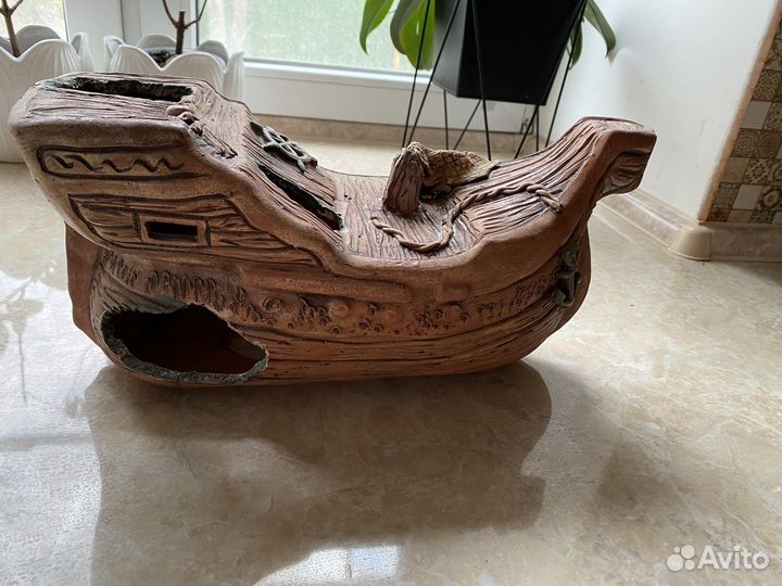 Корабль для аквариума декорация домик для рыб