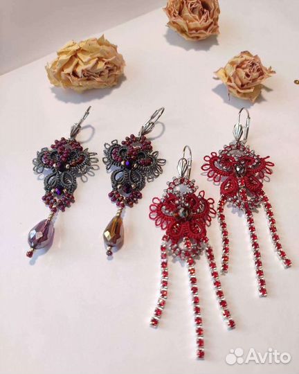 Серьги, ручная работа