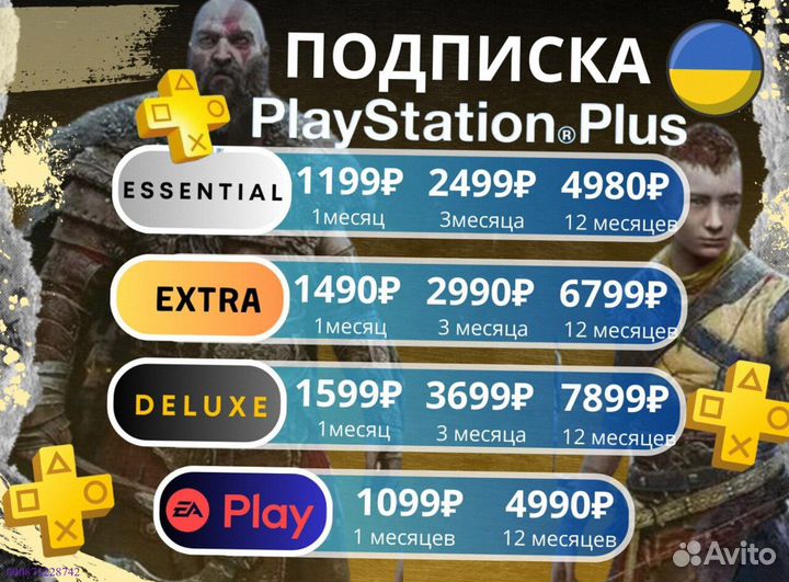 Подписка ps plus delux + ea play Украина (Арт.15653)