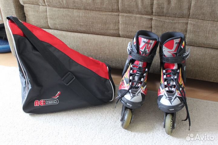 Роликовые коньки Roces раздвижные р.36-40 + сумка