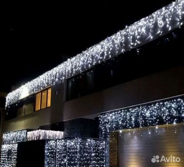 Украшение домов гирляндами