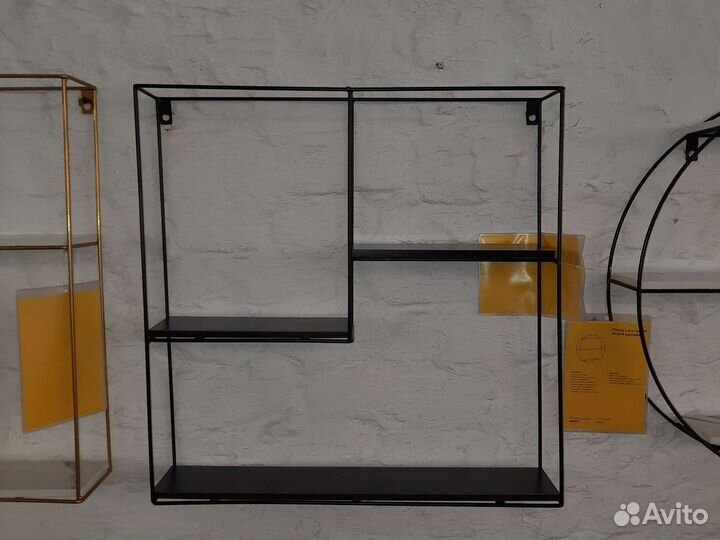 Полка Square чёрная чёрный мрамор