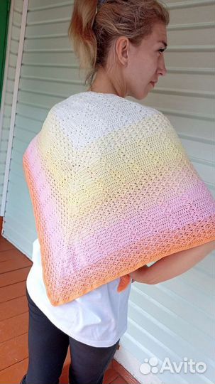 Платок шаль вязаный